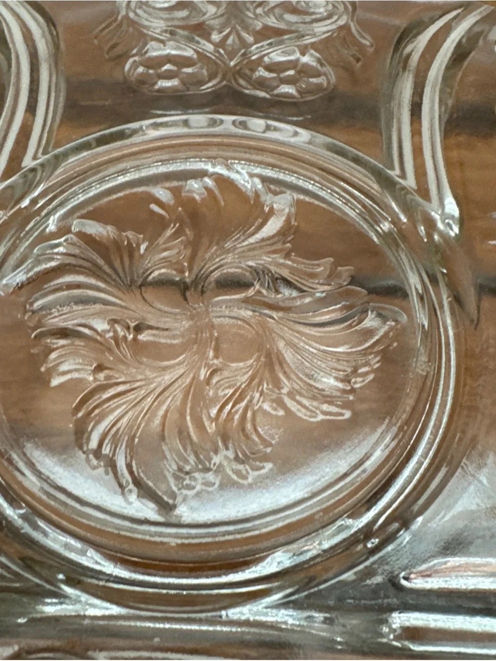Divided Pressed Clear Glass 11 1/2